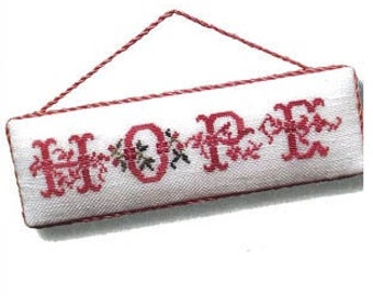 Counted Cross Stitch Pattern, Hope, Christmas Decor, Inspirational, Pillow Ornament, Christmas Ornament, JBW Designs, PATTERN ONLY