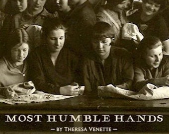 Softcover Book, Most Humble Hands, Samplers, Reproduction Samplers, Antique Reproductions, Theresa Venette, Shakespeare's Peddler