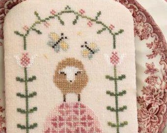Counted Cross Stitch Pattern, The Shepherd's Year, Monthly Series, Sheep, Flowers, Pillow Ornament, October House, PATTERN ONLY