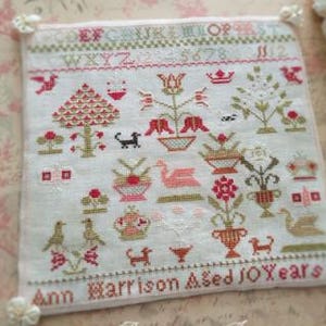 Counted Cross Stitch Pattern, Ann Harrison, Antique Reproduction, Reproduction Sampler, Alphabet Sampler, Pineberry Lane, PATTERN ONLY