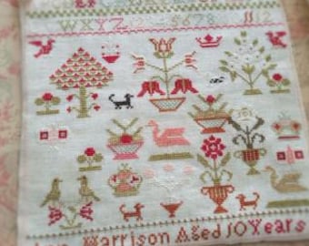 Counted Cross Stitch Pattern, Ann Harrison, Antique Reproduction, Reproduction Sampler, Alphabet Sampler, Pineberry Lane, PATTERN ONLY