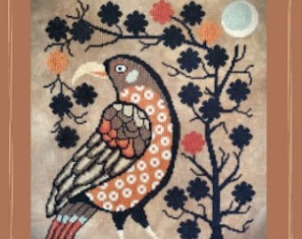 Counted Cross Stitch, Blue Moon, Country Chic, Farmhouse Decor, Night Time, Owl, Gigi Reavis, The Artsy Housewife, PATTERN ONLY
