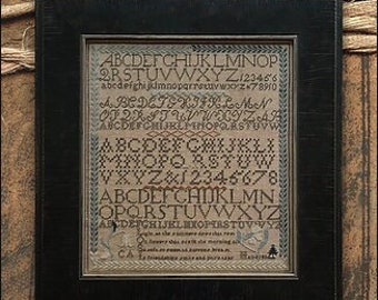 Counted Cross Stitch Pattern, CA Haire 1834, Primitive Decor, Reproduction Sampler, Verse, Alphabet, Shakespeare's Peddler, PATTERN ONLY