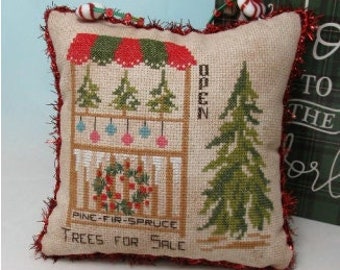 Counted Cross Stitch Pattern, Trees for Sale, Country Chic, Christmas Decor, Evergreens, Bowl Filler, KiraLyn's Needlearts, PATTERN ONLY