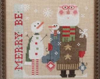 Counted Cross Stitch, Wee Santa 2024, Christmas Decor, Snowmen, Pillow Ornament, Bowl Filler, Heart in Hand, PATTERN ONLY