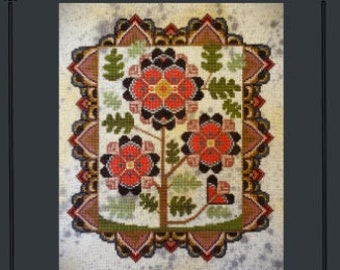 Counted Cross Stitch, Boom, Country Chic, Farmhouse Decor, Flower Motifs, Gigi Reavis, The Artsy Housewife, PATTERN ONLY