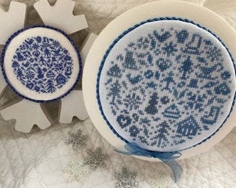 Counted Cross Stitch Pattern, Winter in the Round, Winter Decor, Winter Ornament, Table Decor, JBW Designs, PATTERN ONLY