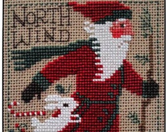 Counted Cross Stitch, 2020 Santa, North Wind, Christmas, Rabbits, Father Christmas, Holly, Candy Cane, The Prairie Schooler,  PATTERN ONLY