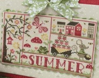 Counted Cross Stitch Pattern, Seasonal Samplings: Summer, Strawberries, Flower Motifs, Mouse, Bees, Primrose Cottage Stitches, PATTERN ONLY