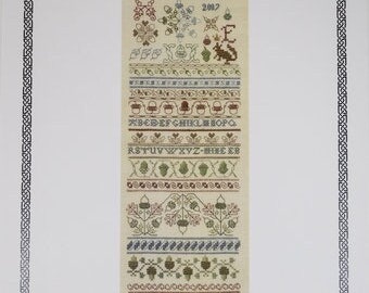 Counted Cross Stitch Pattern, Little Green Acorns, Reproduction Sampler, Quaker Style, Eileen J. Bennett, The Sampler House, PATTERN ONLY