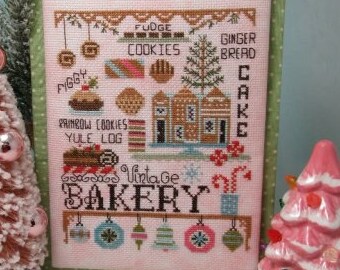 Counted Cross Stitch Pattern, Vintage Christmas Bakery, At the Bakery Series, Yule Log, Christmas Dessert, KiraLyns Needlearts. PATTERN ONLY