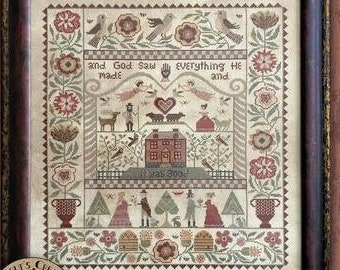 Counted Cross Stitch Pattern Book, And God Saw, Religious, Bird Motifs, Country Rustic, Primitive Decor, Teresa Kogut, BOOK ONLY