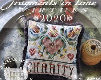 Counted Cross Stitch Pattern, Fragments in Time 2020, No 7 Charity, Virtues Series, Heart, Summer House Stitches Workes, PATTERN ONLY