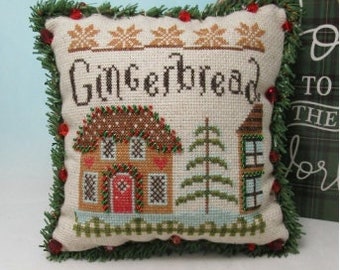 Counted Cross Stitch Pattern, Gingerbread, Country Chic, Christmas Decor, Holly, Quaker Style Motifs, KiraLyn's Needlearts, PATTERN ONLY