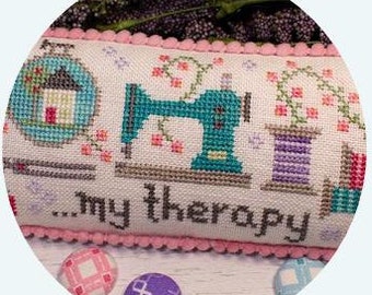 Counted Cross Stitch Pattern, Therapy, Sewing Notions Motifs, Pillow, Flower Motifs, Cherry Guidry, Cherry Blossoms, PATTERN ONLY