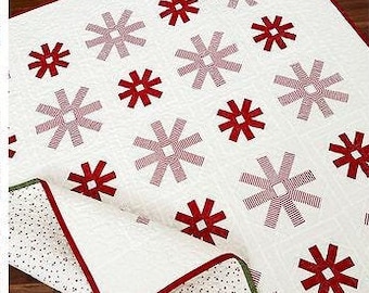 Quilt Pattern, Peppermint Snowflakes, Cottage Decor, Pieced Quilt, Wall Hanging, Lap Quilt, Winter Decor, The Pattern Basket, PATTERN ONLY