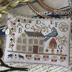 Counted Cross Stitch Pattern, Summer Schoolhouse,  Lessons in Abecedarian, Bowl Fillers, Ornaments, Brenda Gervais, PATTERN ONLY