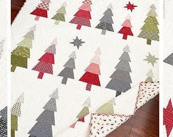 Quilt Pattern, In the Pines, Cottage Decor, Evergreens, Stars, Fat Quarter Friendly, Christmas Decor, The Pattern Basket, PATTERN ONLY
