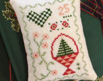 Counted Cross Stitch Pattern, Heartfelt Christmas, Christmas Decor, Pillow Ornament, Bowl Filler, October House, PATTERN ONLY