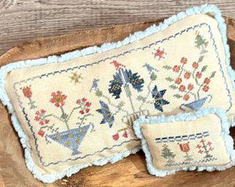 Counted Cross Stitch Pattern, Hannah’s Flower Baskets, Motifs, Summer Decor, Pin Keeps, From the Heart, NeedleArt by Wendy, PATTERN ONLY