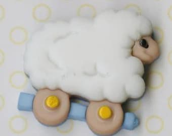 Sheep, Baby Hugs, Shank Buttons, Sewing and Craft Embellishments, 3 Pack, Buttons Galore & More #BH122
