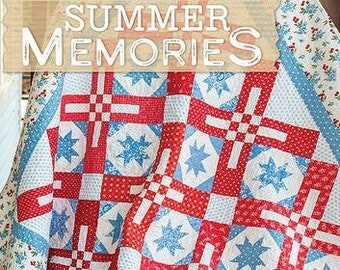 Softcover Book, Summer Memories, Quilt Patterns, Cross Stitch, Patchwork Quilts, Americana Decor, Patriotic Decor, American Flag, Susan Ache