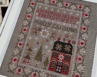 Counted Cross Stitch Pattern, Merry Christmas Sampler, Alphabet Sampler, Motifs, Pansy Patch Quilts and Stitchery, PATTERN ONLY