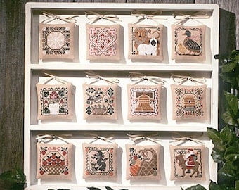 Counted Cross Stitch, A Prairie Year II, Pillow Ornaments, Bowl Fillers, Monthly Decor, Seasonal, The Prairie Schooler,  PATTERN ONLY