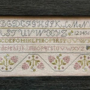 Counted Cross Stitch Pattern, Sentimental Sampler, Flower Motifs, Alphabet Sampler, Nan Lewis, Threadwork Primitives, PATTERN ONLY