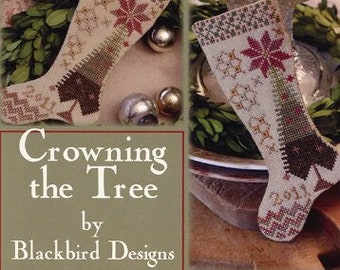 Counted Cross Stitch Pattern, Crowning the Tree, Stocking Ornaments, Christmas Stocking, Christmas Ornament, Blackbird Designs, PATTERN ONLY