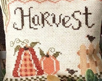 Counted Cross Stitch Pattern, Harvest, Thanksgiving, Fall Decor, Bowl Filler, Ornament, Carolyn Robbins, KiraLyns Needlearts. PATTERN ONLY