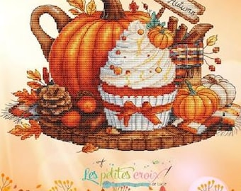 Counted Cross Stitch Pattern, Sweet Autumn,  Pumpkins, Sweet Treat, Harvest Decor, Needle Minder, Les Petites Croix de Lucie, PATTERN ONLY