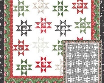 Quilt Pattern, Starry Midnight Clear, Star Quilt, Country Rustic, Double-Sided, Holiday Quilt, Coriander Quilts, Corey Yoder, PATTERN ONLY