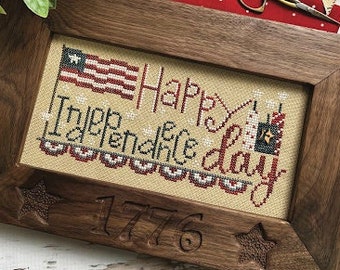 Counted Cross Stitch Pattern, Happy Independence Day, Americana, Patriotic, Independence, Primrose Cottage Stitches, PATTERN ONLY