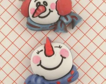 Snowmen Faces, Holiday Fun, Shank Buttons, Sewing and Craft Embellishments, Buttons Galore & More #CM121