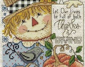 Counted Cross Stitch Pattern, Full of Thanks and Giving, Thanksgiving Decor, Autumn Decor, Diane Arthurs, Imaginating, PATTERN or KIT ONLY