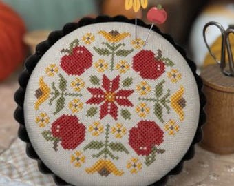 Counted Cross Stitch Pattern, Garden Variety, Apples, Pillow Ornament, Bowl Filler, Flowers, Primrose Cottage Stitches, PATTERN ONLY