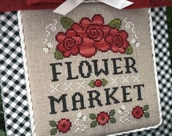 Counted Cross Stitch Pattern, Flower Market, Bowl Filler, Spring Decor, Pin Keep, Pillow Ornament, Cherry Hill Stitchery, PATTERN ONLY