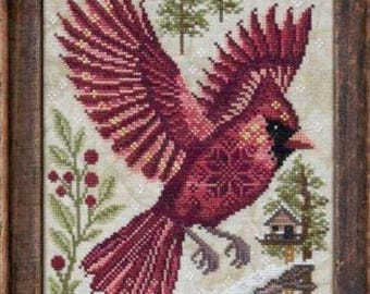 Counted Cross Stitch, A Year in the Woods II, Northern Cardinal, Crow, Koala, Wolf, Wildlife Animals, Cottage Garden Samplings, PATTERN ONLY