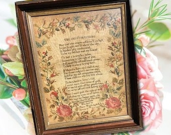 Cross Stitch Pattern, The Child's Petition, 1845, Mary Walsh, Antique Reproduction Sampler, Religious, Cross Stitch Antiques, PATTERN ONLY