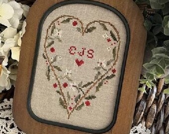 Counted Cross Stitch Pattern, Always In My Heart, Flower Motifs, Memorial, Heart, Personalize, Little House Needlework, PATTERN ONLY