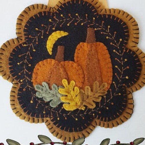 Autumn's Glory Table Mat wool Applique Pattern From Etsy