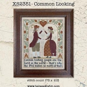 Counted Cross Stitch Pattern, Common Looking, Folk Art, Primitive, Early American Folk Art, Teresa Kogut, PATTERN ONLY