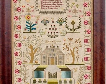 Counted Cross Stitch Pattern, Helen Kedslie 1815, Reproduction Sampler, Scottish School Sampler, Hands Across the Sea, PATTERN ONLY