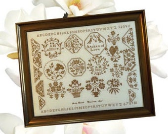 Counted Cross Stitch, Ann Hunt Nailsea 1805, Antique Reproduction, Reproduction Sampler, Primitive Decor, Cross Stitch Antiques