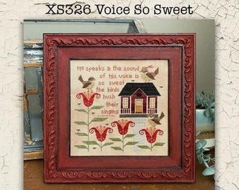 Counted Cross Stitch Pattern, Voice So Sweet, Hymn, Anne Murray, In The Garden Hymn, Bird, Flowers, Teresa Kogut, PATTERN ONLY