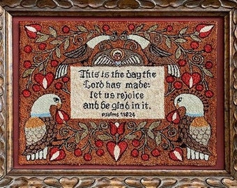 Punch Needle Pattern, This is the Day, Scripture, Inspirational, Religious, Teresa Kogut, Punch Needle Embroidery, PATTERN ONLY