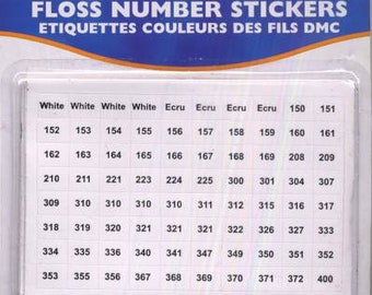 DMC, Floss Number Stickers, Floss Stickers,  DMC Floss Numbers, Floss Number Sticker Pack, DMC Floss Organizer, Thread Organizer