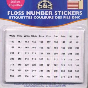 DMC, Floss Number Stickers, Floss Stickers,  DMC Floss Numbers, Floss Number Sticker Pack, DMC Floss Organizer, Thread Organizer