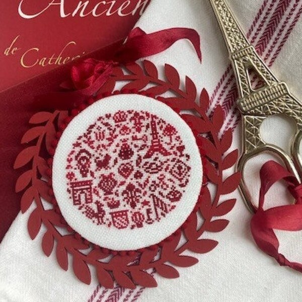 Counted Cross Stitch Pattern, A-Round France, Sweet Nothings, France Motifs, Christmas Ornament, Eiffel Tower, JBW Designs, PATTERN ONLY